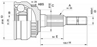 OPEN PARTS cvj504710 -  Шарнирный комплект, приводной вал